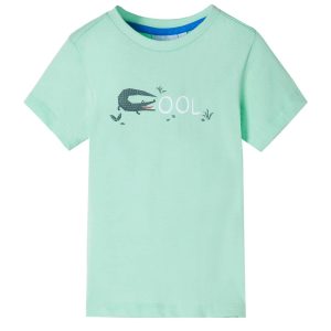 T-shirt manga curta para criança verde-claro 104