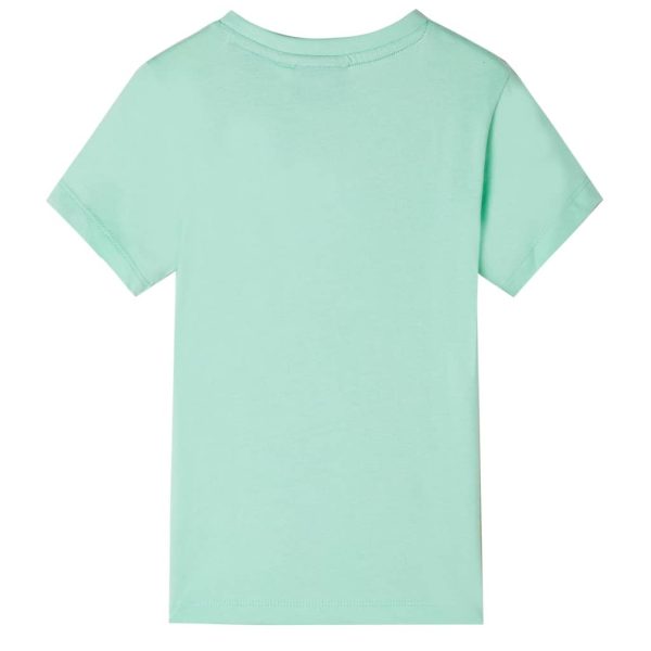 T-shirt manga curta para criança verde-claro 104 - Image 2