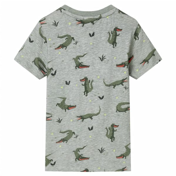 T-shirt para criança caqui-claro mesclado 140 - Image 2