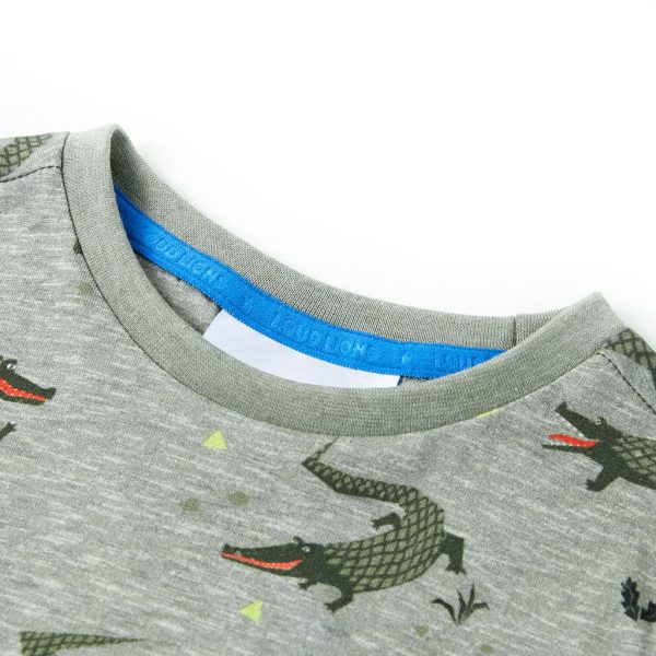 T-shirt para criança caqui-claro mesclado 140 - Image 3