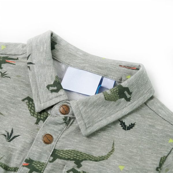 Camisa para criança cor caqui-claro mesclado 92 - Image 3