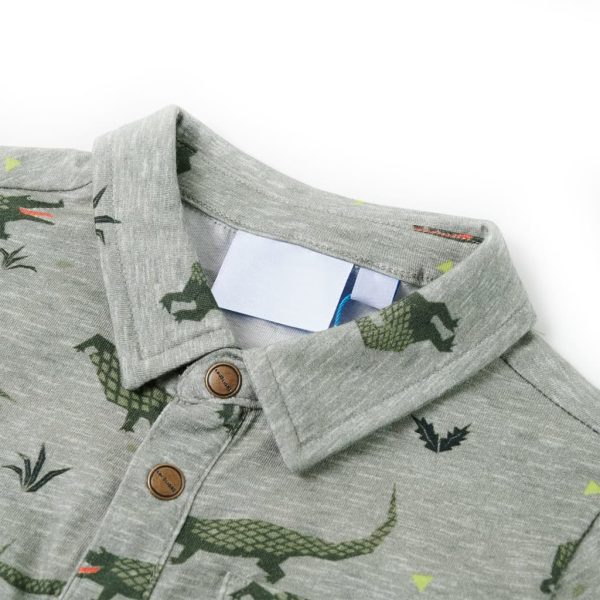 Camisa para criança cor caqui-claro mesclado 140 - Image 3