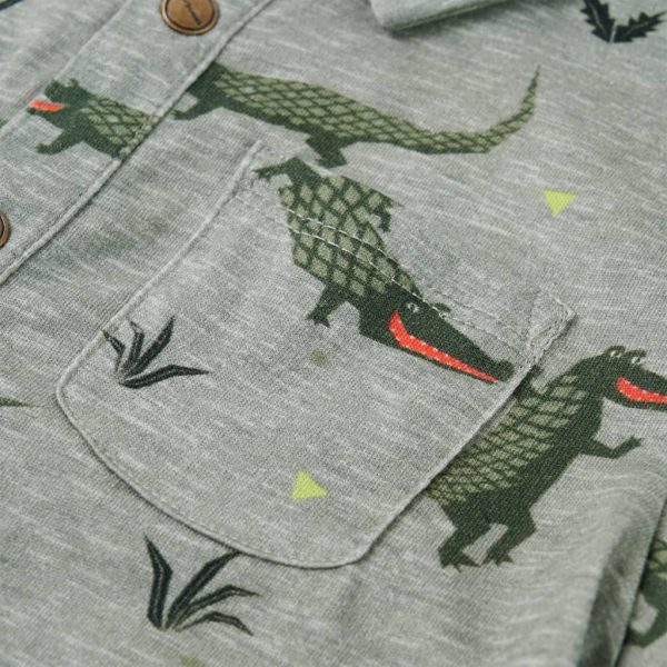 Camisa para criança cor caqui-claro mesclado 140 - Image 4