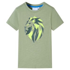 T-shirt de criança cor caqui-claro 128
