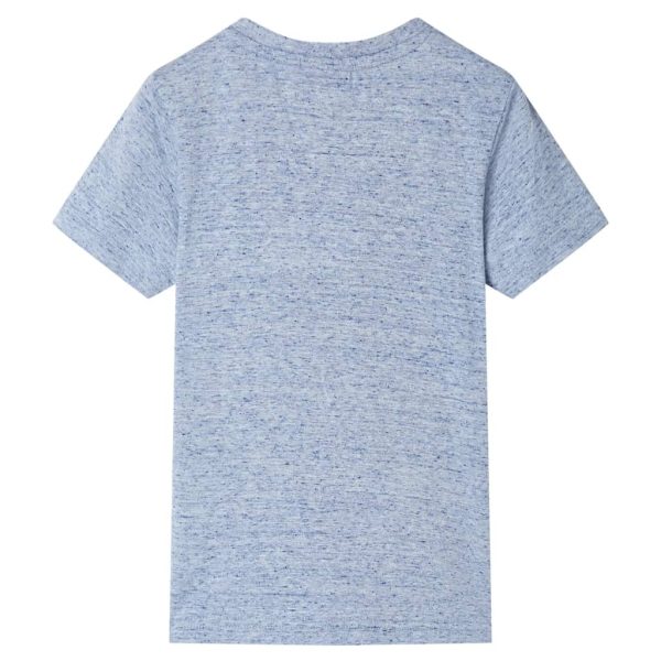 T-shirt de manga curta para criança azul-mesclado 92 - Image 2