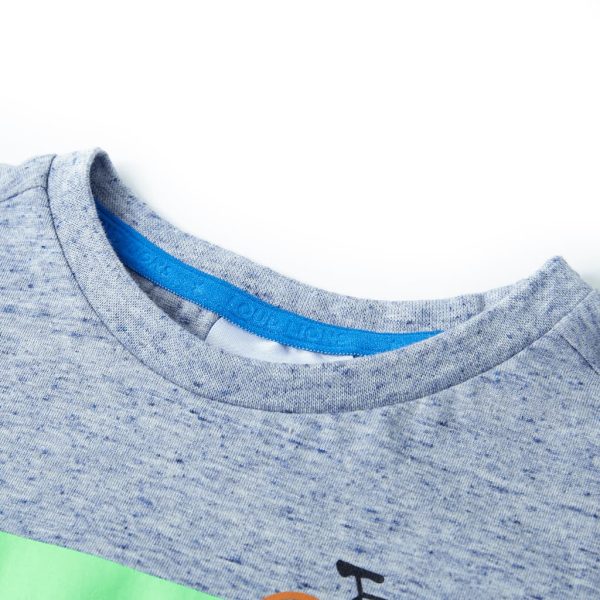 T-shirt de manga curta para criança azul-mesclado 116 - Image 3