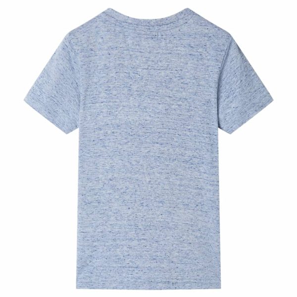 T-shirt de manga curta para criança azul-mesclado 128 - Image 2