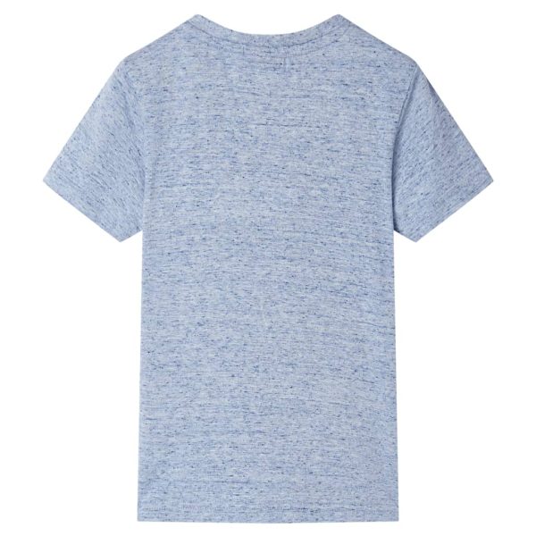 T-shirt de manga curta para criança azul-mesclado 140 - Image 2