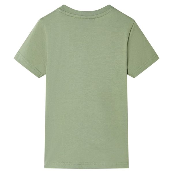 T-shirt de manga curta para criança caqui-claro 92 - Image 2