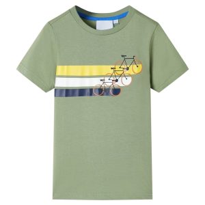 T-shirt de manga curta para criança caqui-claro 116