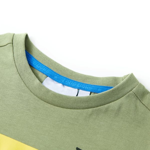 T-shirt de manga curta para criança caqui-claro 128 - Image 3