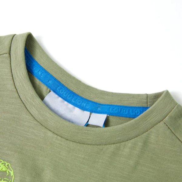 T-shirt manga curta para criança caqui-claro 104 - Image 3