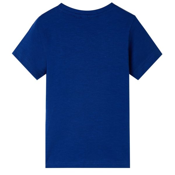 T-shirt de manga curta para criança azul-escuro 128 - Image 2