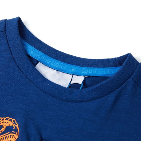 T-shirt de manga curta para criança azul-escuro 128 - Image 3