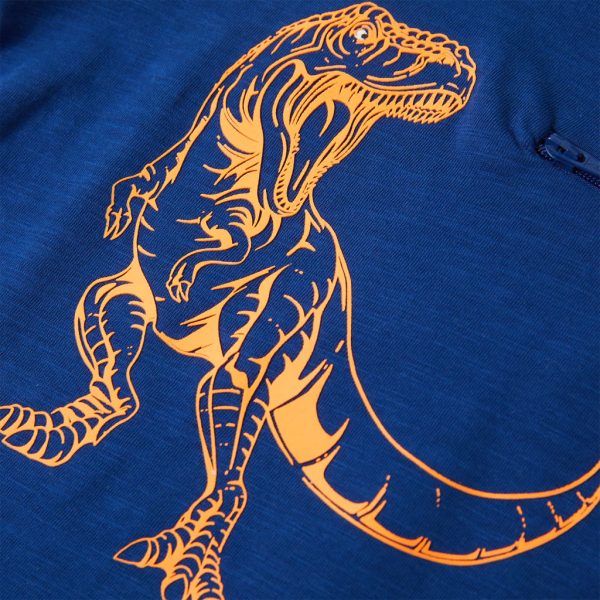 T-shirt de manga curta para criança azul-escuro 128 - Image 4