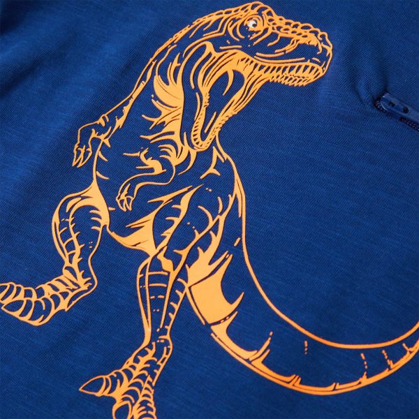T-shirt de manga curta para criança azul-escuro 140 - Image 4