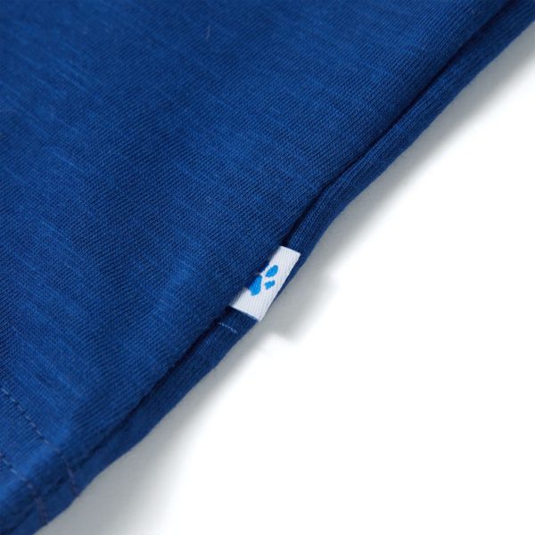 T-shirt de manga curta para criança azul-escuro 140 - Image 6
