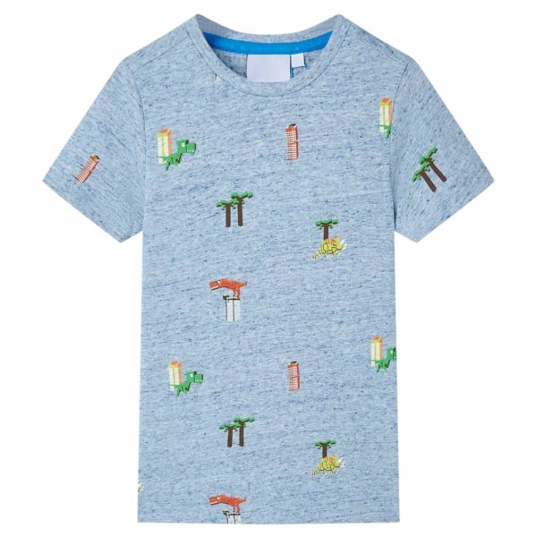 T-shirt para criança azul mesclado 116