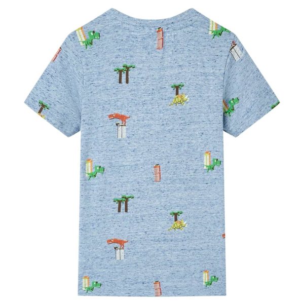 T-shirt para criança azul mesclado 116 - Image 2