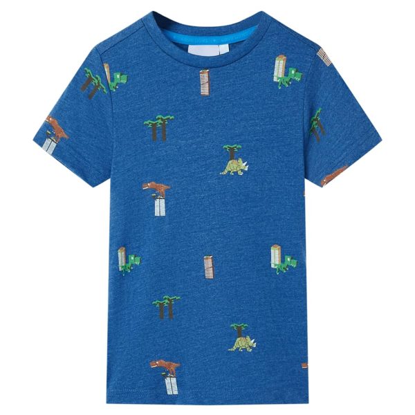 T-shirt para criança azul-escuro mesclado 116
