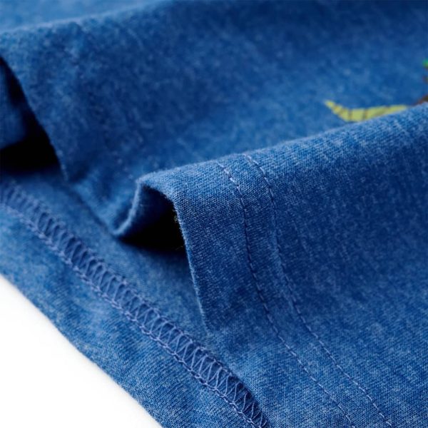 T-shirt para criança azul-escuro mesclado 116 - Image 6
