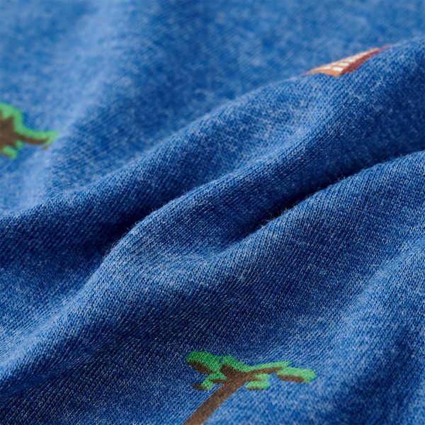 T-shirt para criança azul-escuro mesclado 116 - Image 7