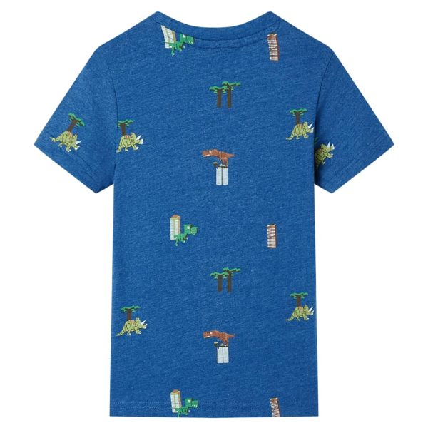 T-shirt para criança azul-escuro mesclado 128 - Image 2