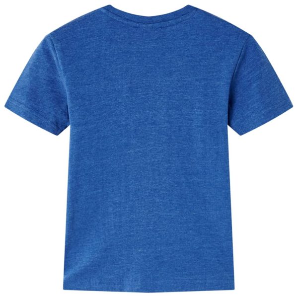 T-shirt para criança azul-escuro mesclado 104 - Image 2