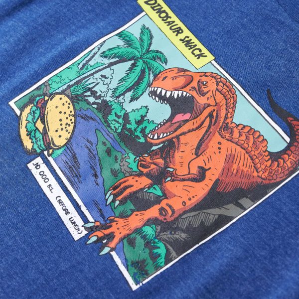 T-shirt para criança azul-escuro mesclado 104 - Image 4