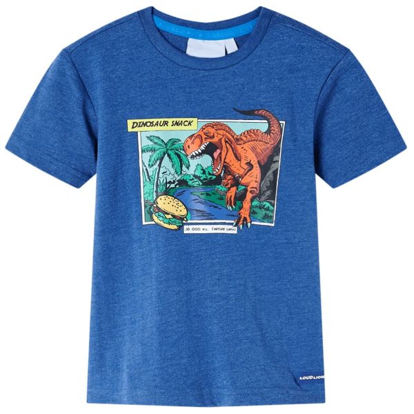 T-shirt para criança azul-escuro mesclado 140