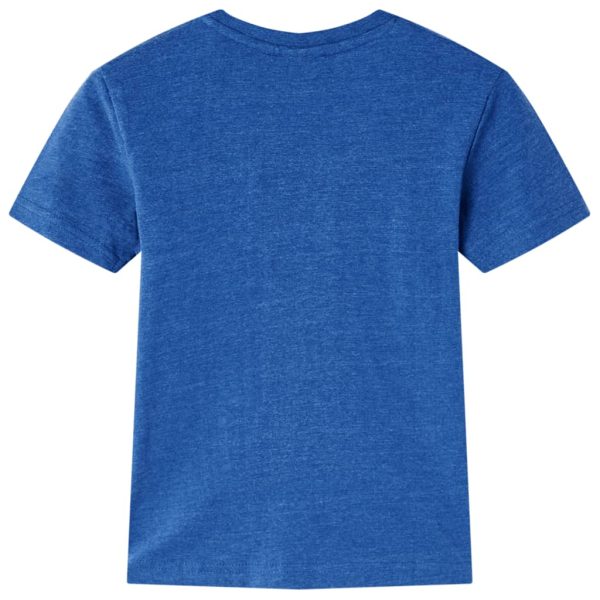 T-shirt para criança azul-escuro mesclado 140 - Image 2