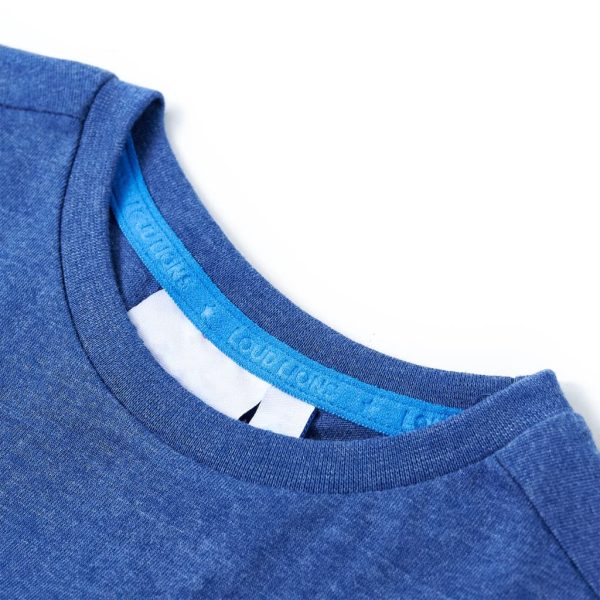 T-shirt para criança azul-escuro mesclado 140 - Image 3