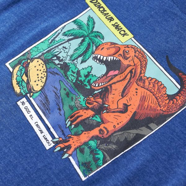 T-shirt para criança azul-escuro mesclado 140 - Image 4
