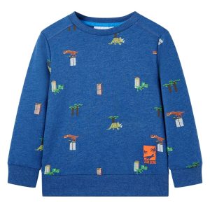 Sweatshirt para criança azul-escuro mesclado 128