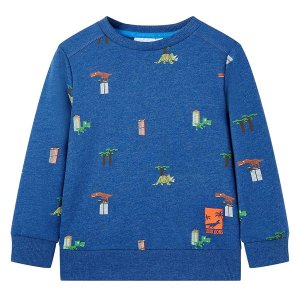 Sweatshirt para criança azul-escuro mesclado 128
