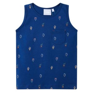 Camisola de manga cava para criança azul-escuro 104