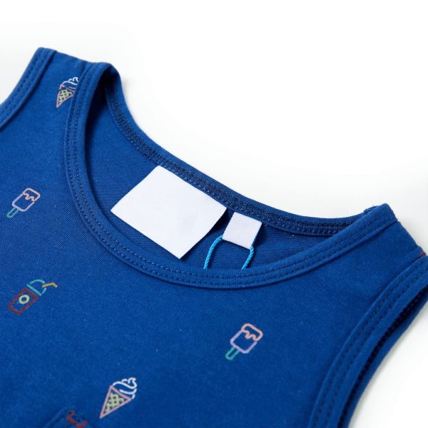 Camisola de manga cava para criança azul-escuro 104 - Image 3