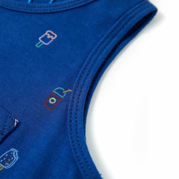 Camisola de manga cava para criança azul-escuro 128 - Image 5