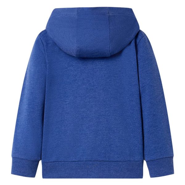 Sweatshirt para criança com capuz e fecho azul-escuro mesclado 104 - Image 2