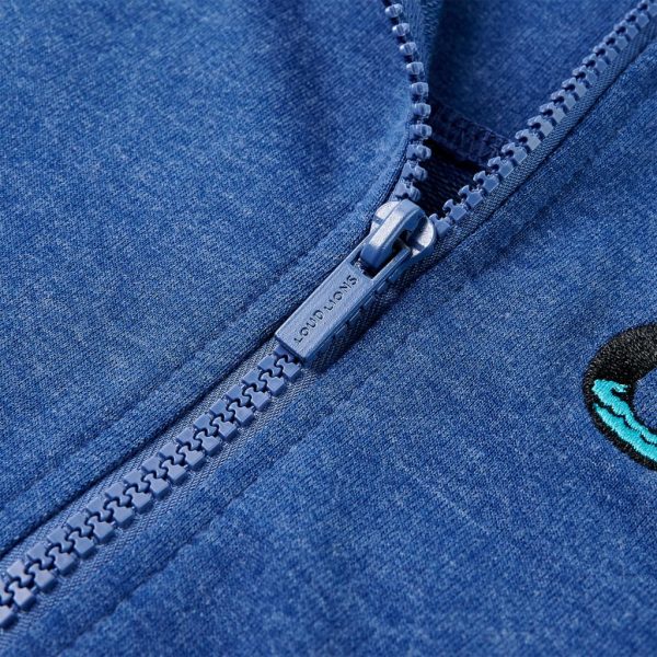 Sweatshirt para criança com capuz e fecho azul-escuro mesclado 104 - Image 4