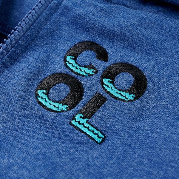 Sweatshirt para criança com capuz e fecho azul-escuro mesclado 104 - Image 5