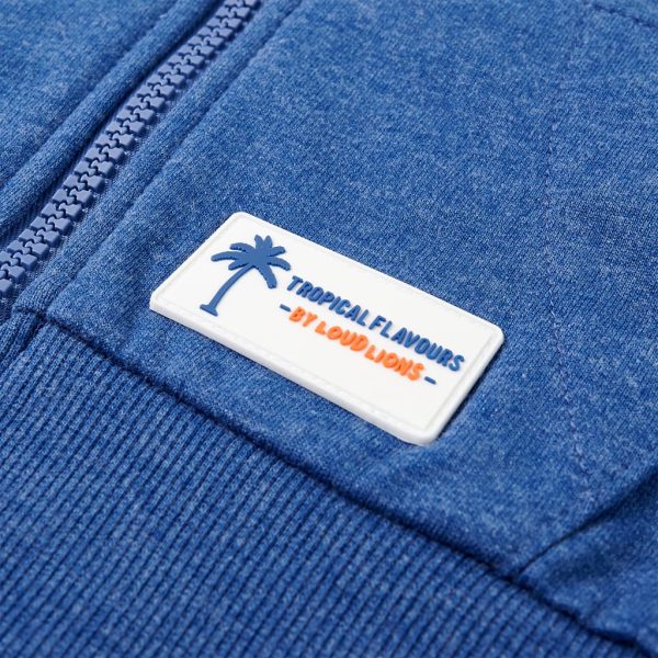 Sweatshirt para criança com capuz e fecho azul-escuro mesclado 104 - Image 6