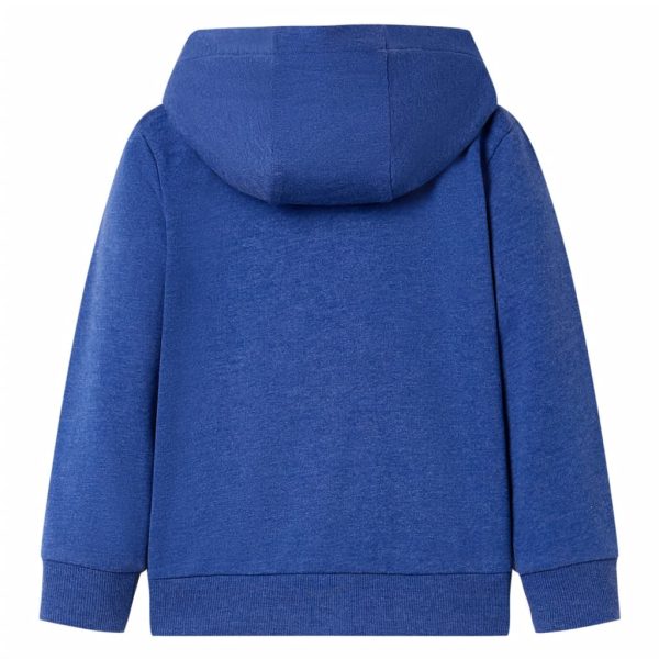 Sweatshirt para criança com capuz e fecho azul-escuro mesclado 116 - Image 2