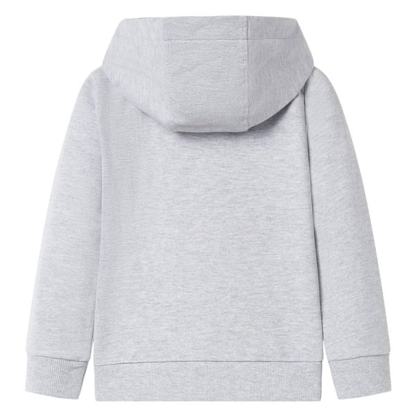 Sweatshirt para criança com capuz e fecho cinzento 92 - Image 2