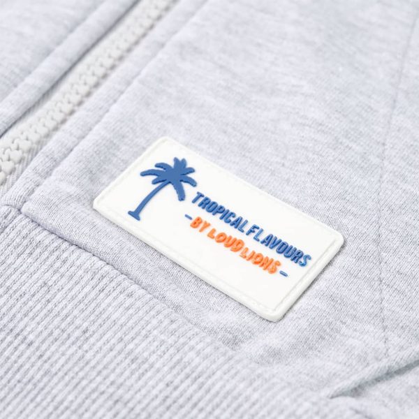 Sweatshirt para criança com capuz e fecho cinzento 92 - Image 6