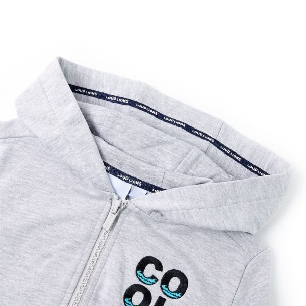 Sweatshirt para criança com capuz e fecho cinzento 116 - Image 3