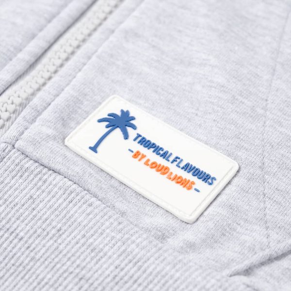 Sweatshirt para criança com capuz e fecho cinzento 128 - Image 6