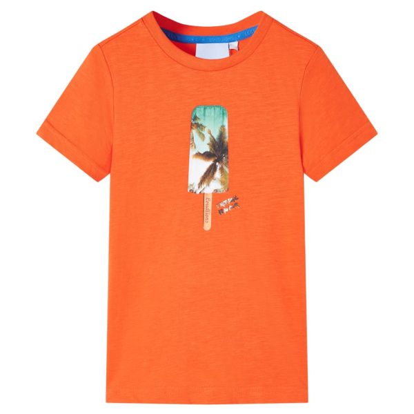 T-shirt de criança laranja-escuro 92
