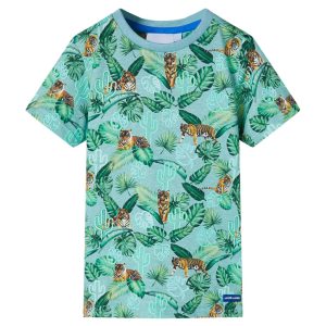 T-shirt para criança verde-claro mesclado 128