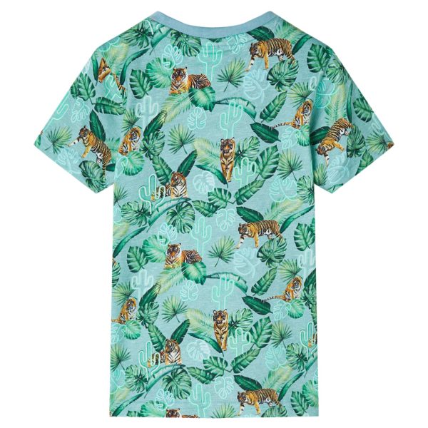 T-shirt para criança verde-claro mesclado 128 - Image 2